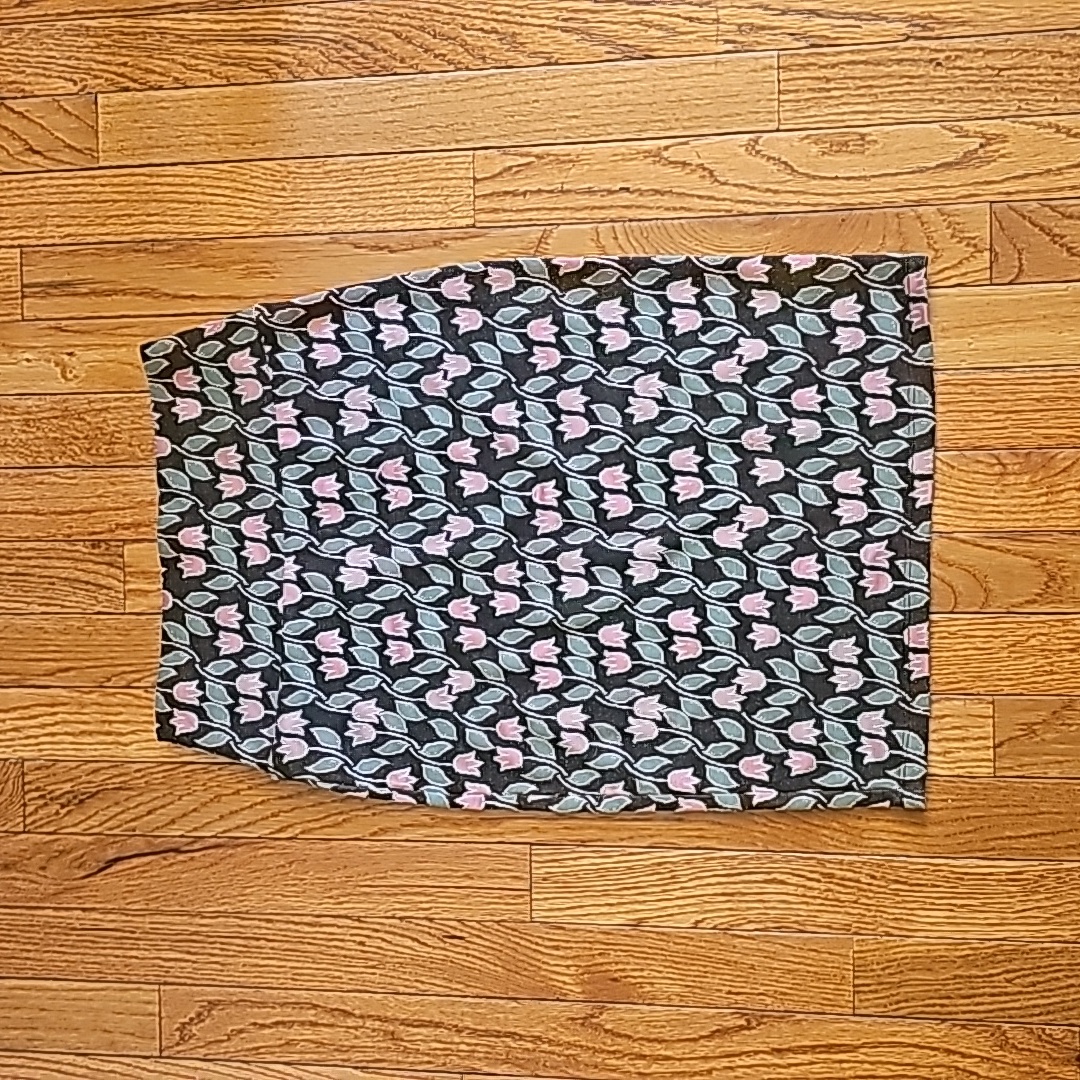 Bodycon Skirt Tulip Print Xs Pink, Green And Gray